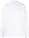 Alexander Wang Button Up Long Sleeve Shirt With Logo Apple Patch In White