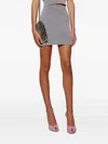 Alexander Wang Mini Skirt With Embossed Logo In Gray