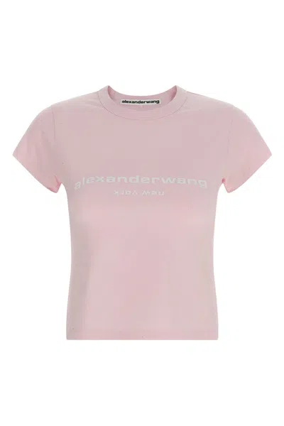 Alexander Wang Logo Baby Tee T-shirt In Pink