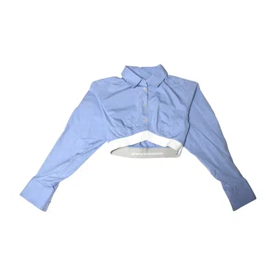 Alexander Wang Logo-band Cropped Shirts Blue