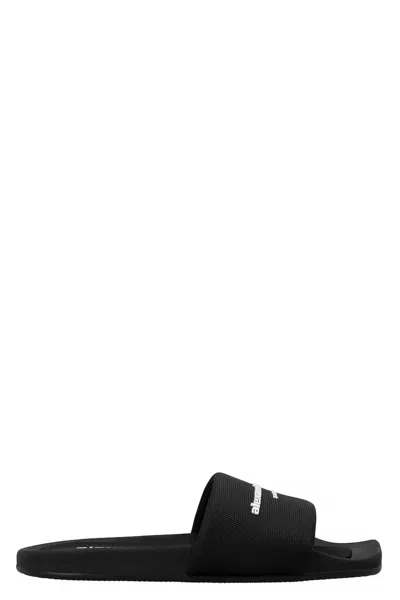 ALEXANDER WANG ALEXANDER WANG LOGO BAND NYLON SLIDERS