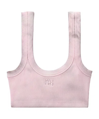 Alexander Wang Logo Bra Top In Pink
