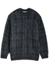 Alexander Wang Wool-mohair-blend Plaid Sweater In Black