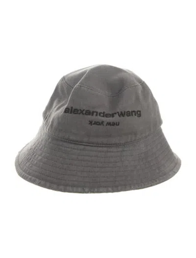 Pre-owned Alexander Wang Logo Bucket Hat In Grey