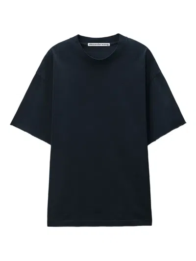 Alexander Wang Logo Cotton T-shirt In Blue