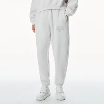 Alexander Wang Logo Cotton Terry Sweatpants In Dirty White