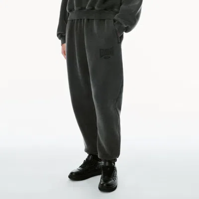 Alexander Wang Logo Cotton Terry Sweatpants In Faded Black