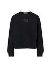 Alexander Wang Essential Terry Crew Neck Cotton Sweatshirt Clothing In Black