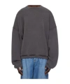Alexander Wang Gray Logo Crewneck Sweatshirt In Black