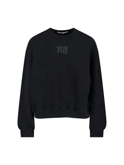 ALEXANDER WANG ALEXANDER WANG LOGO CREWNECK SWEATSHIRT – BLACK