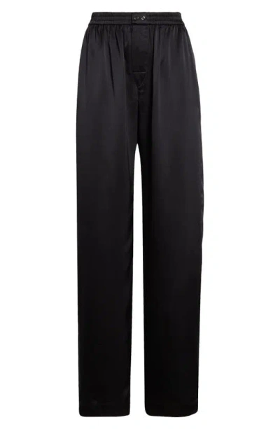 ALEXANDER WANG LOGO CUTOUT SILK PAJAMA PANTS