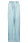 Alexander Wang Logo Cutout Boxer-style Pant In Silk In Shine Blue