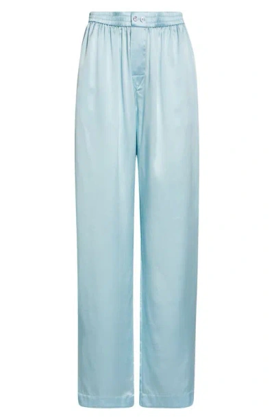 Alexander Wang Logo Cutout Silk Pyjama Trousers In Shine Blue