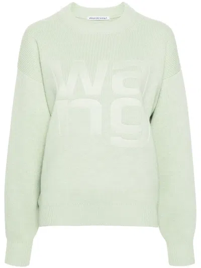 Alexander Wang Logo-debossed Jumper In 绿色