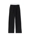 Alexander Wang Wide Leg Sweatpants With Elastic Exposed Brief In Black