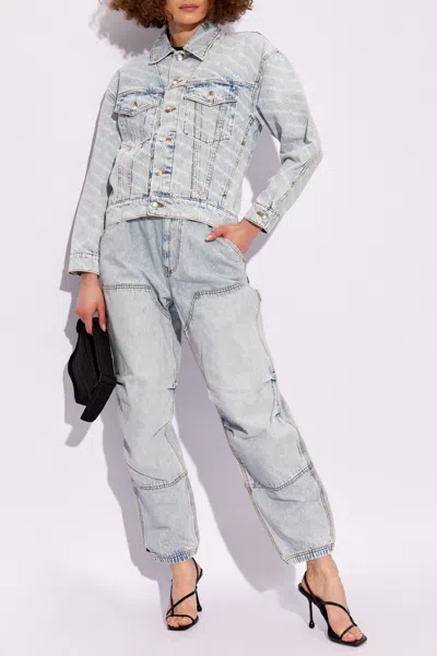 Alexander Wang Sculpted Denim Jacket In Light Blue Cotton