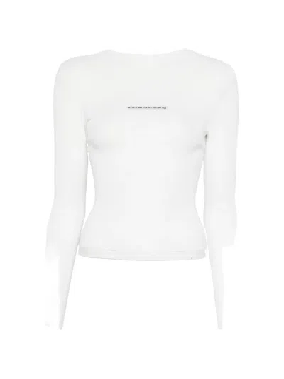 Alexander Wang Logo-detail Crew-neck T-shirt In White