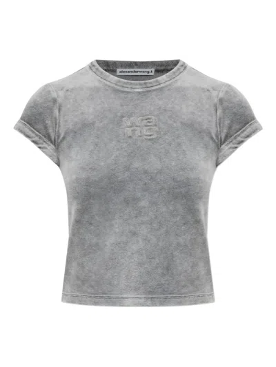 Alexander Wang Logo-detail T-shirt In Gray