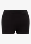 Alexander Wang Cotton Shorts With Back Pocket And Elastic Waistband In Black