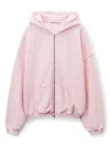 Alexander Wang Logo-detail Zip-up Hoodie In Pink