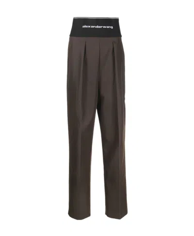 Alexander Wang Logo-waistband Tailored Trousers
