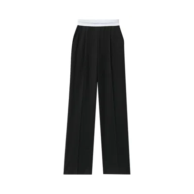 Pre-owned Alexander Wang Logo Elastic High Waisted Pleated Pant 'black' | Women's Size 0