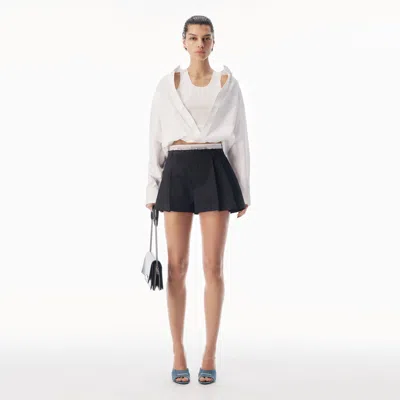 Alexander Wang Logo Elastic High-rise Short In Black