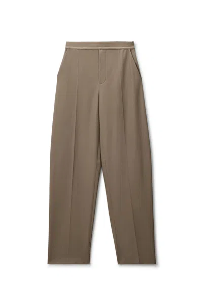 Alexander Wang Logo Elastic Mid-rise Articulated Pant Fallen Rock In Brown