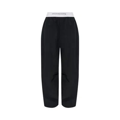 Pre-owned Alexander Wang Logo Elastic Mid-rise Pleated Knee Pant 'black' | Women's Size Xs