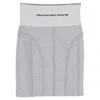Alexander Wang Logo Elastic Mini Skirt In Grey Cotton In Gray