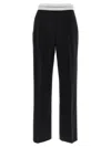 Alexander Wang High Waisted Pleated Pant With Logo Elastic Clothing In Black