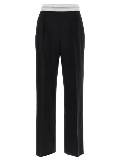 Alexander Wang Logo Elastic Pants In Black