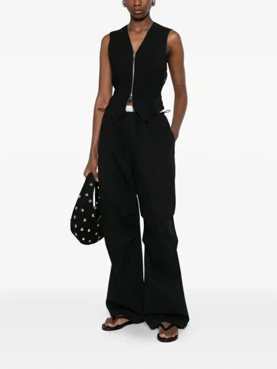 Alexander Wang Logo-elastic Pants In Black