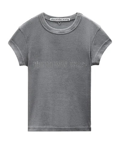 Alexander Wang Logo-embellished Crewneck T-shirt In Blue