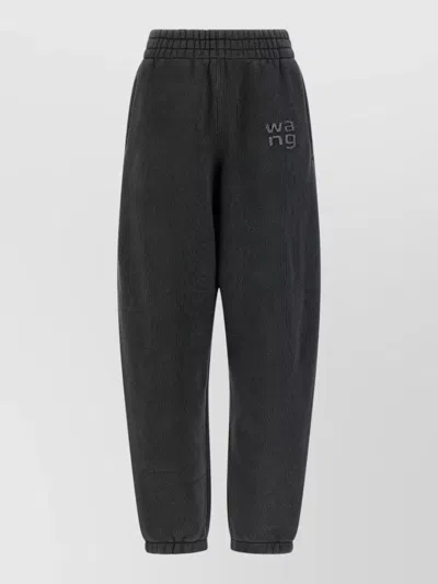 Alexander Wang Logo Embellished Joggers Side Pocket Design In Gray