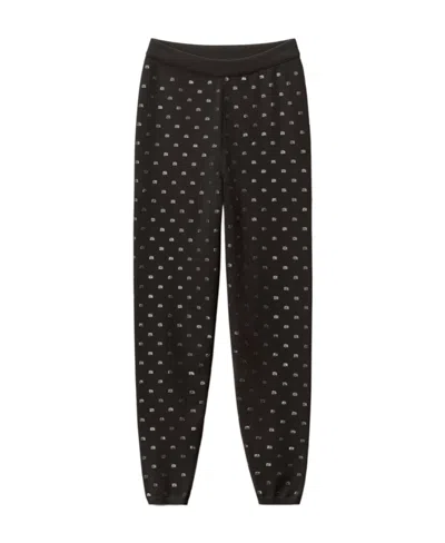 Alexander Wang Logo-embellished Leggings In Black