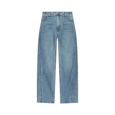 Pre-owned Alexander Wang Logo Emboss Side Panel Balloon Jogger 'vintage Light Indigo' | Blue | Women's Size 28