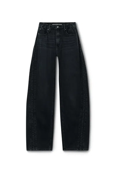 Alexander Wang Logo Embossed Ballon Jogger Pant In Cotton Grey Aged