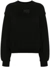 Alexander Wang Relaxed Fit Crew Sweatshirt With Puff Paint Logo In Black