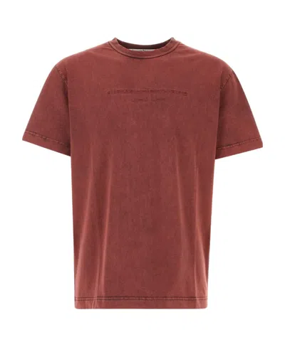 Alexander Wang Logo-embossed Cotton T-shirt In Red