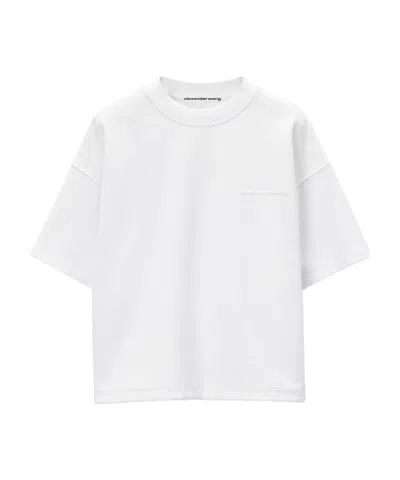 Alexander Wang Logo-embossed Cotton T-shirt In 100white