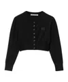 Alexander Wang Logo-debossed Cropped Cardigan In Black
