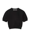 Alexander Wang Cotton-blend Chenille Cropped Pullover With Logo In Black