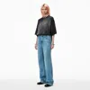 Alexander Wang Logo-embossed Denim Balloon Jogger Pants In Vintage Light Indigo