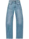 Alexander Wang Logo-embossed Jeans In Blue