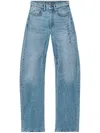 Alexander Wang Logo-embossed Jeans In Blue