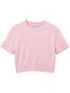 Alexander Wang Logo-embossed Knitted T-shirt In Pink
