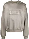 Alexander Wang Logo-embossed Metallic-finish Sweatshirt In Grey