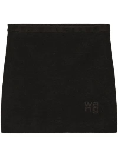 Alexander Wang Logo-embossed Mini Skirt In Black
