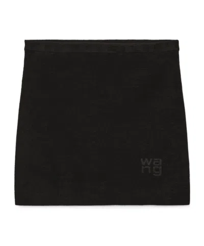 Alexander Wang Logo-embossed Mini Skirt In Black